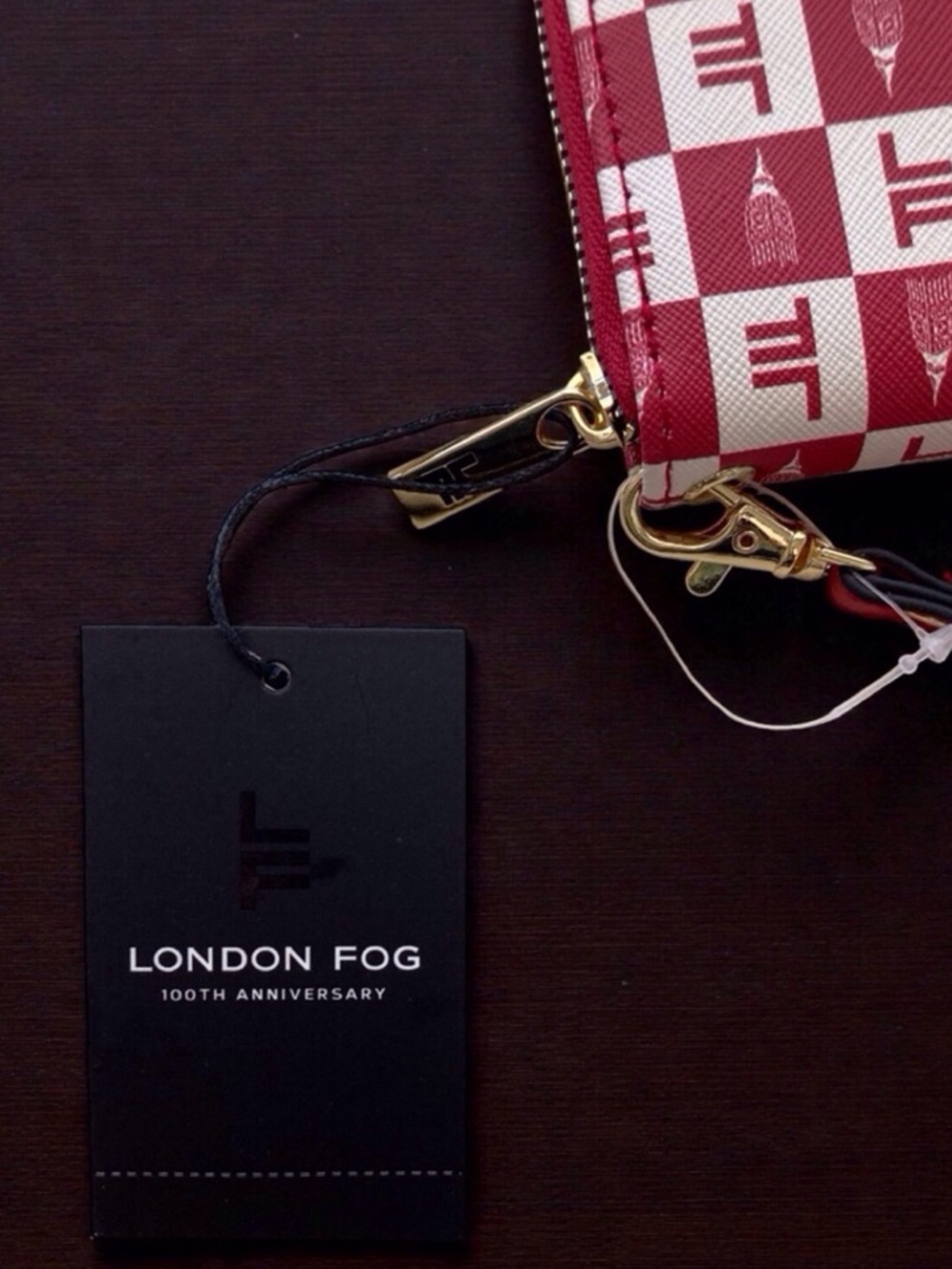 London Fog Ada Signature Zip Around Wallet (Brick Red) NWT - Picture 3 of 10